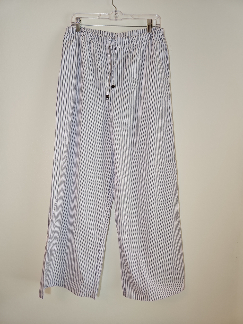 NWOT Christian Lacroix Blue and White Wide-Leg Striped Pants